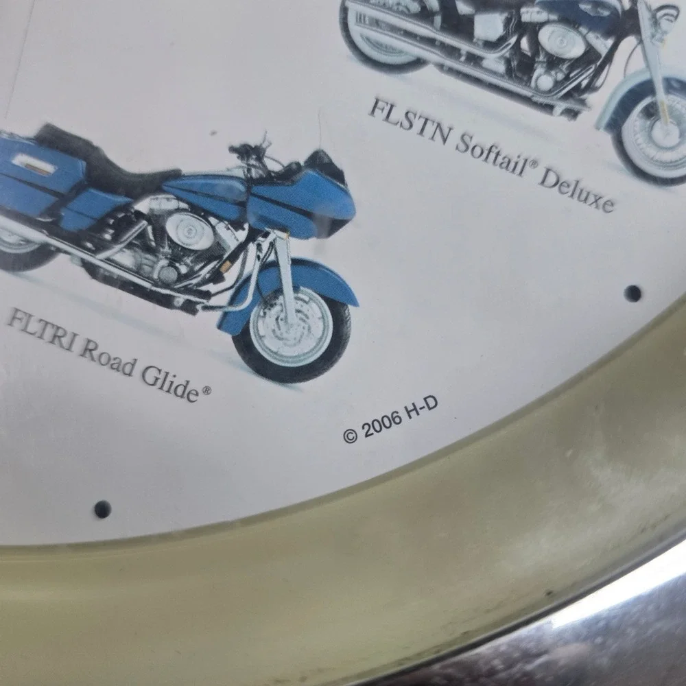 Harley Davidson Motorcycle Clock Wall Decor Chrome Bezel‎ Working Batteries 2006